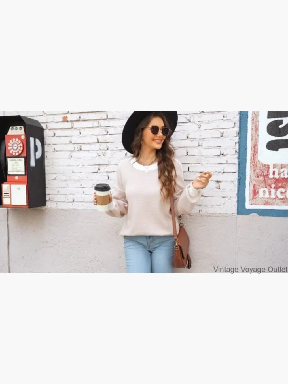 Oversized Pullover Sweater, Long Batwing Sleeves, Crew Neck, Knit Top - Picture 7 of 7